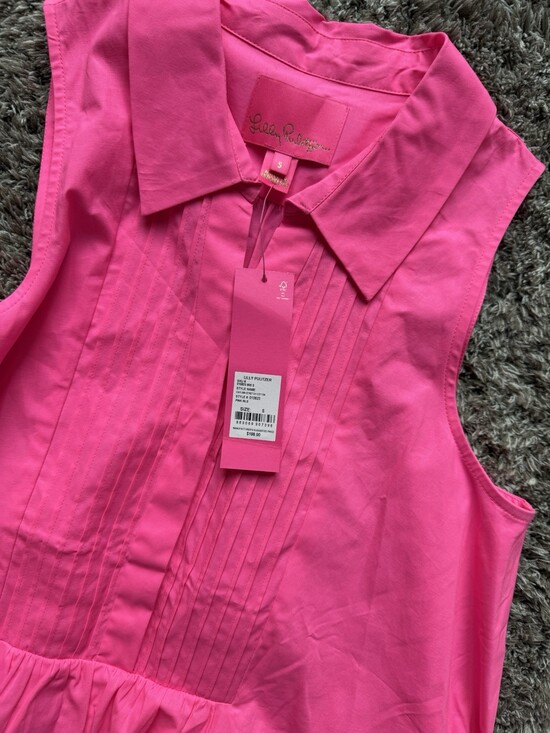 Lilly Pulitzer Caylinn Stretch Cotton Dress in Hot Pink size Small NWTs - Picture 11 of 11